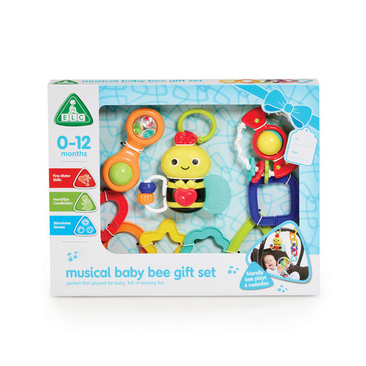 Early Learning Centre Musical Baby Bee Pram Toy Gift Set – Sensory Musical Rattle Set for Newborns