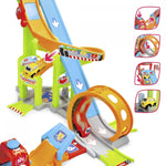 ABC Jays Jump N Fun Tower Race Track – Dual Lane Looping Car Playset for Toddlers