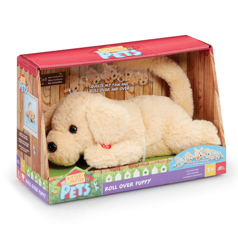 Pitter Patter Pets Roll Over Puppy Electronic Pet – Interactive Soft Toy Dog for Kids 3+